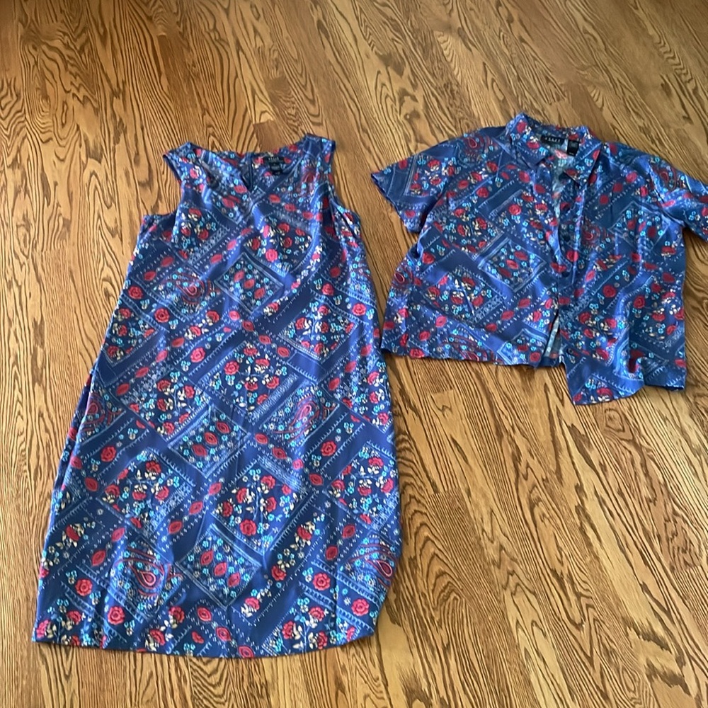 Two piece maxi dress and coordinating shirt 18 XL by Crazy Horse